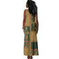Egyptian God Osiris Tank Maxi Dress Green Pharaonic Hieroglyphic Patterns