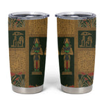 Egyptian God Osiris Tumbler Cup Green Pharaonic Hieroglyphic Patterns