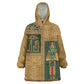 Egyptian God Osiris Wearable Blanket Hoodie Green Pharaonic Hieroglyphic Patterns