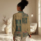 Egyptian God Osiris Women Casual Shirt Green Pharaonic Hieroglyphic Patterns