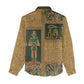 Egyptian God Osiris Women Casual Shirt Green Pharaonic Hieroglyphic Patterns