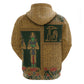 Egyptian God Osiris Zip Hoodie Green Pharaonic Hieroglyphic Patterns