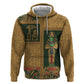 Egyptian God Osiris Zip Hoodie Green Pharaonic Hieroglyphic Patterns