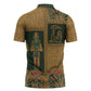 Egyptian God Osiris Zipper Polo Shirt Green Pharaonic Hieroglyphic Patterns