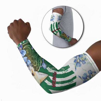 Personalized Algeria Arm Sleeves Fennec And Iris Grunge Style - African Pride