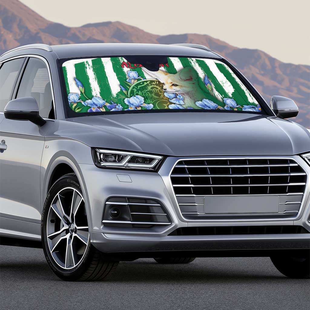 Algeria Auto Sun Shade Fennec And Iris Grunge Style - African Pride