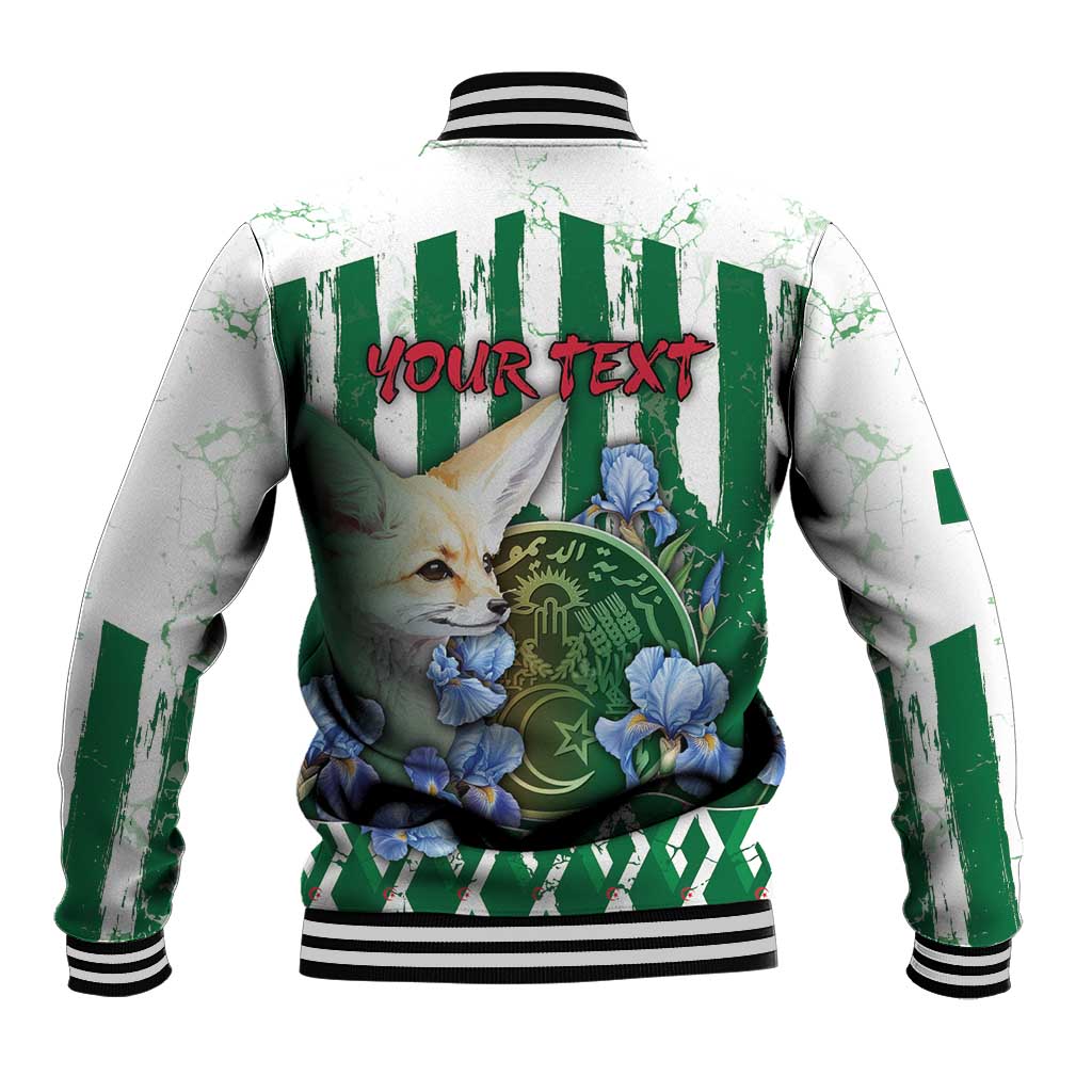 Personalized Algeria Baseball Jacket Fennec And Iris Grunge Style - African Pride