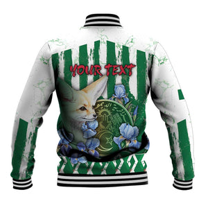 Personalized Algeria Baseball Jacket Fennec And Iris Grunge Style - African Pride