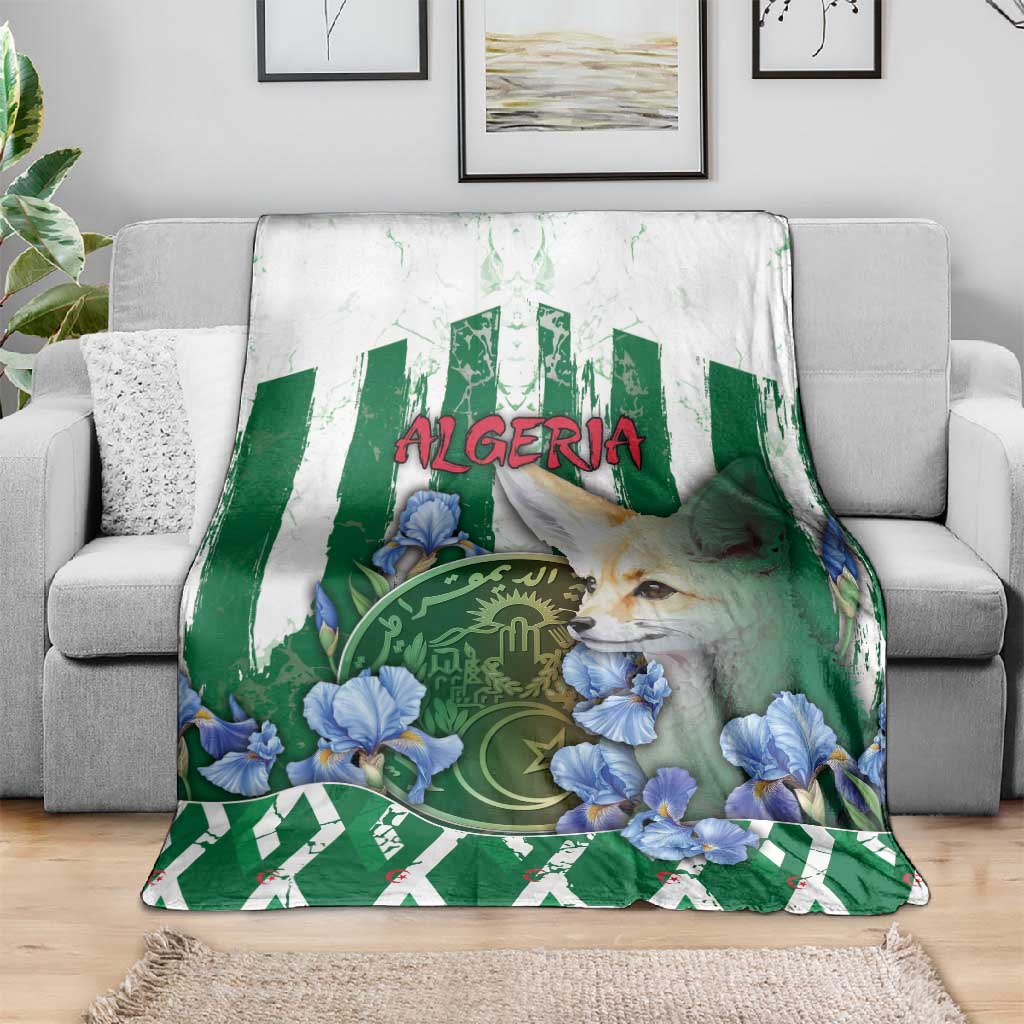 Algeria Blanket Fennec And Iris Grunge Style - African Pride
