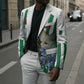 Personalized Algeria Blazer Fennec And Iris Grunge Style - African Pride