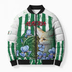 Personalized Algeria Bomber Puffer Jacket Fennec And Iris Grunge Style - African Pride