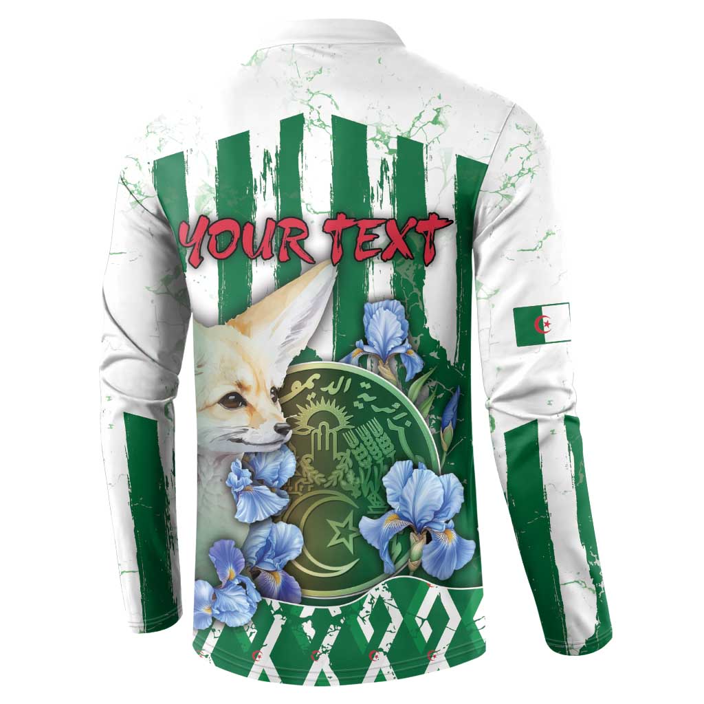 Personalized Algeria Button Sweatshirt Fennec And Iris Grunge Style