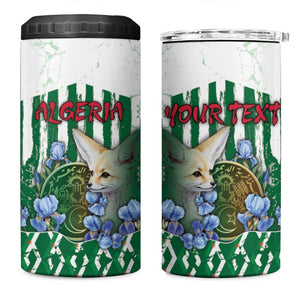 Personalized Algeria 4 in 1 Can Cooler Tumbler Fennec And Iris Grunge Style - African Pride