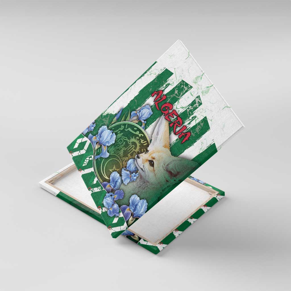 Algeria Canvas Wall Art Fennec And Iris Grunge Style - African Pride