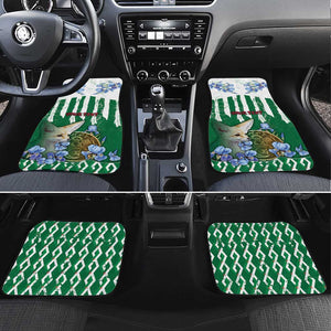 Personalized Algeria Car Mats Fennec And Iris Grunge Style - African Pride