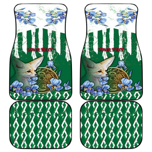 Personalized Algeria Car Mats Fennec And Iris Grunge Style - African Pride