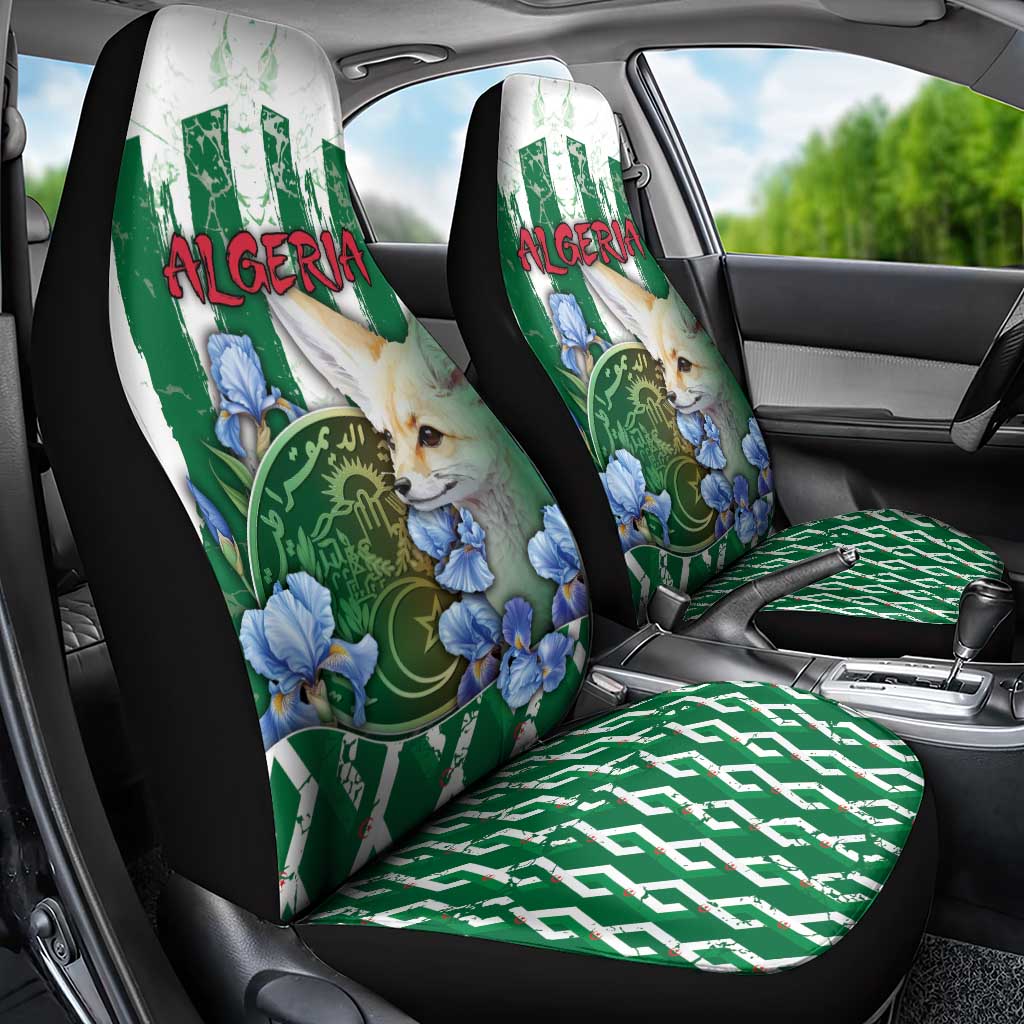 Algeria Car Seat Cover Fennec And Iris Grunge Style - African Pride