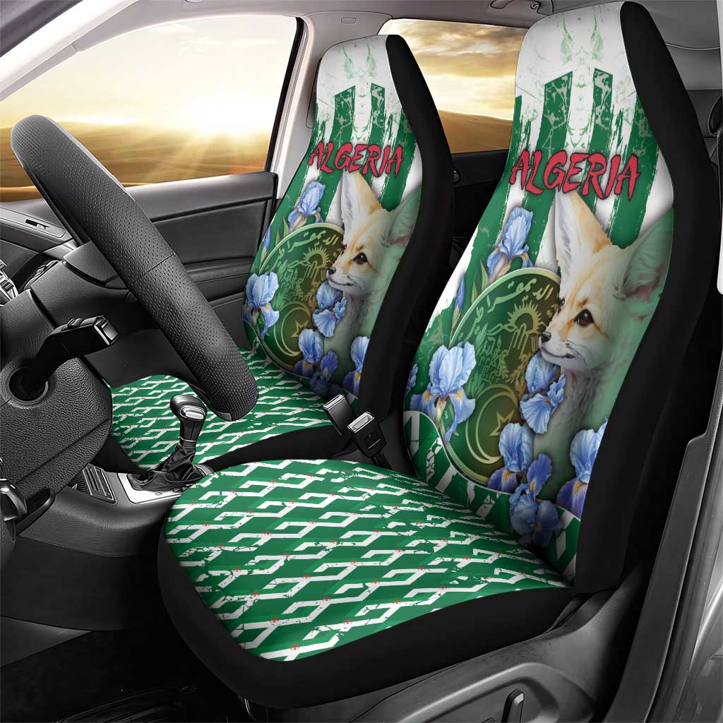 Algeria Car Seat Cover Fennec And Iris Grunge Style - African Pride