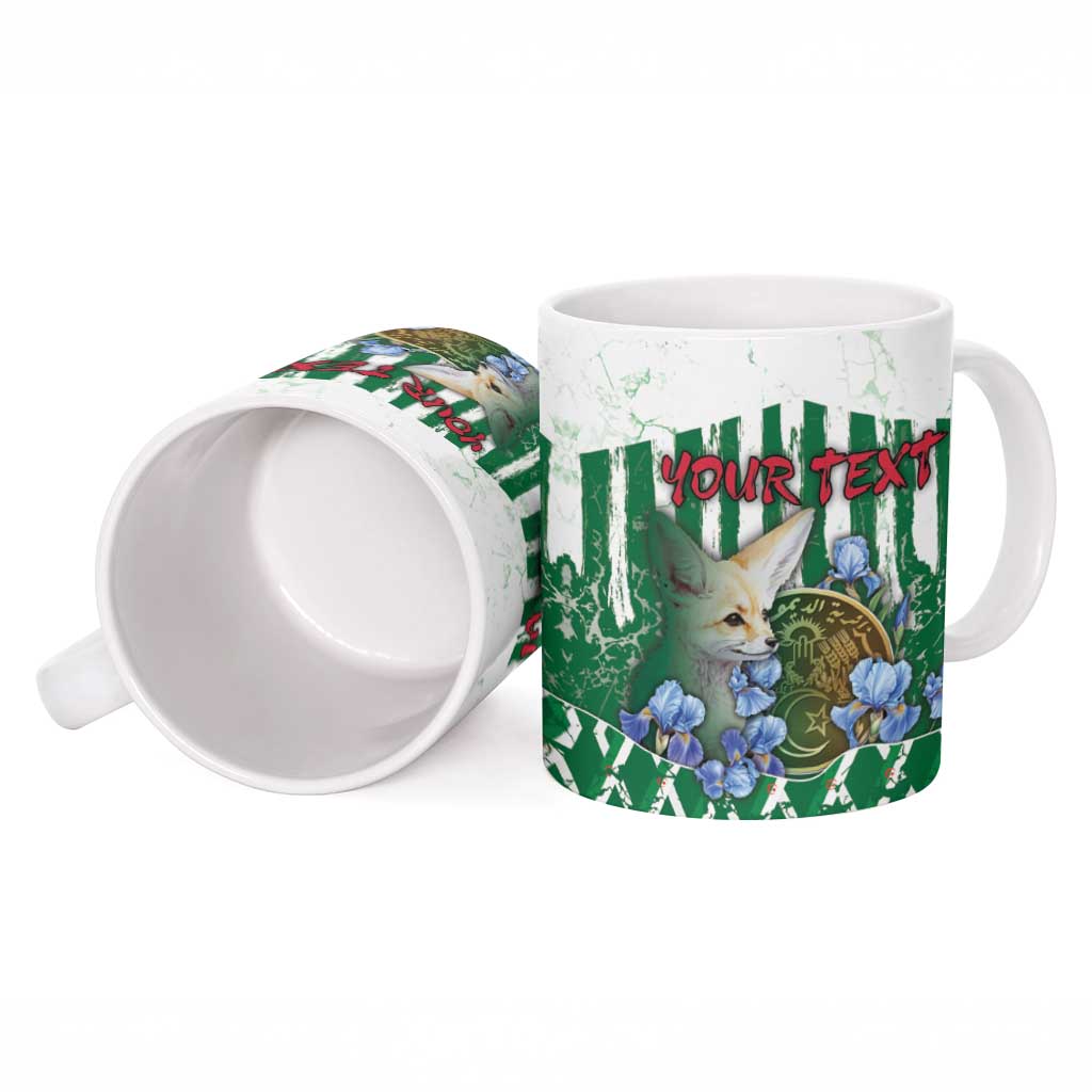 Personalized Algeria Ceramic Mug Fennec And Iris Grunge Style - African Pride