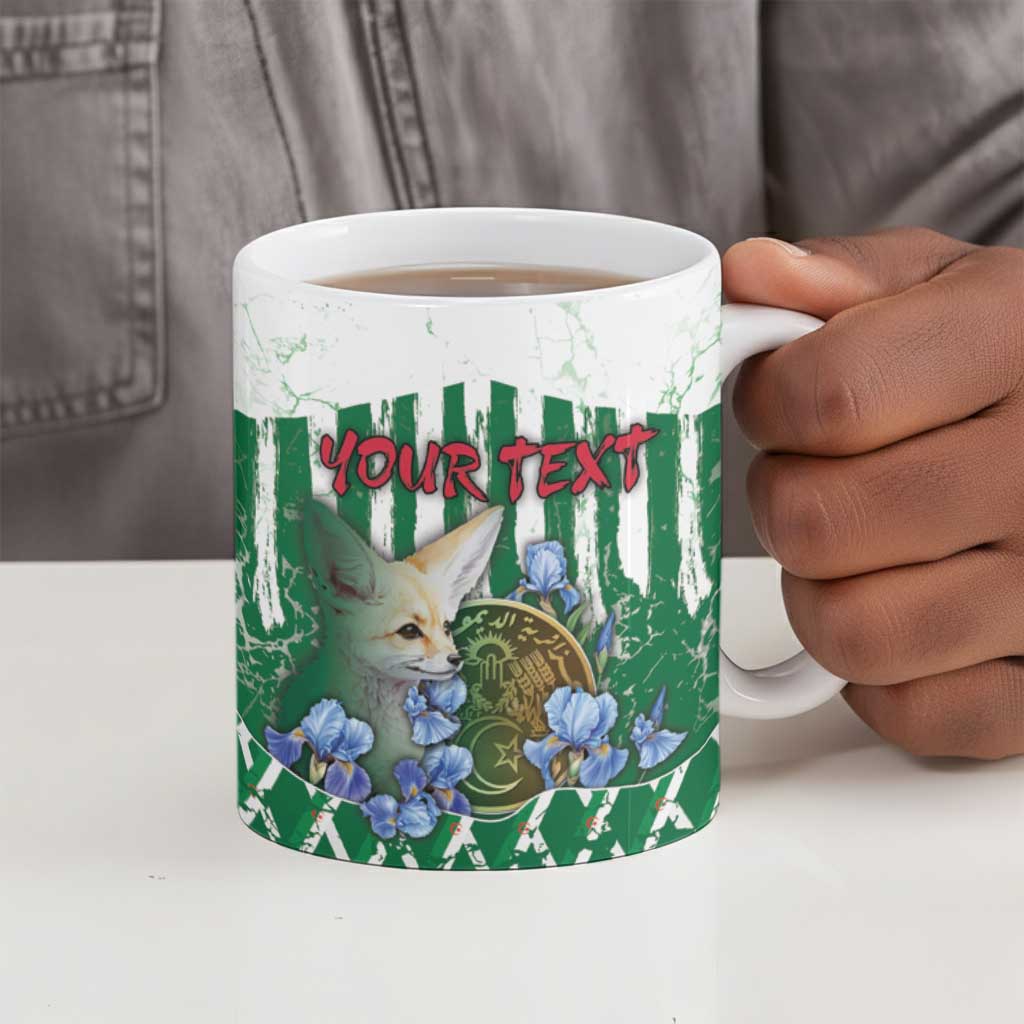 Personalized Algeria Ceramic Mug Fennec And Iris Grunge Style - African Pride