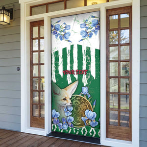 Personalized Algeria Door Cover Fennec And Iris Grunge Style - African Pride