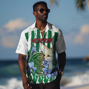 Personalized Algeria Hawaiian Shirt Fennec And Iris Grunge Style - African Pride