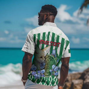 Personalized Algeria Hawaiian Shirt Fennec And Iris Grunge Style - African Pride
