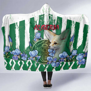 Algeria Hooded Blanket Fennec And Iris Grunge Style - African Pride