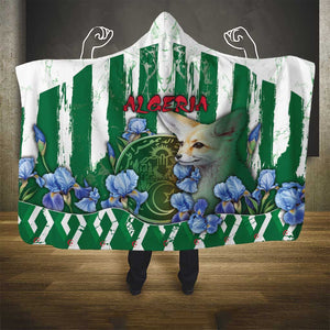 Algeria Hooded Blanket Fennec And Iris Grunge Style - African Pride