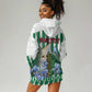 Personalized Algeria Hoodie Dress Fennec And Iris Grunge Style - African Pride