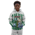 Personalized Algeria Kid Hoodie Fennec And Iris Grunge Style - African Pride
