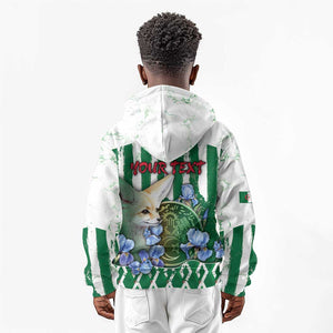 Personalized Algeria Kid Hoodie Fennec And Iris Grunge Style - African Pride