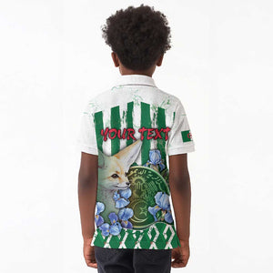 Personalized Algeria Kid Polo Shirt Fennec And Iris Grunge Style - African Pride