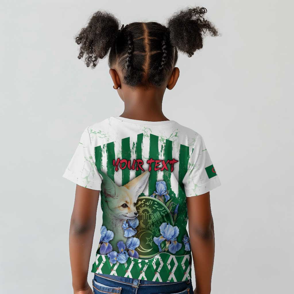 Personalized Algeria Kid T shirt Fennec And Iris Grunge Style - African Pride