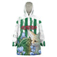 Personalized Algeria Kid Wearable Blanket Hoodie Fennec And Iris Grunge Style - African Pride