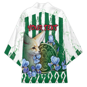 Personalized Algeria Kimono Fennec And Iris Grunge Style - African Pride