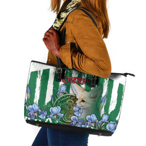 Algeria Leather Tote Bag Fennec And Iris Grunge Style - African Pride