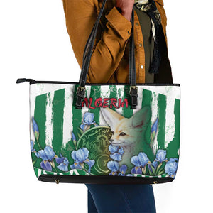 Algeria Leather Tote Bag Fennec And Iris Grunge Style - African Pride