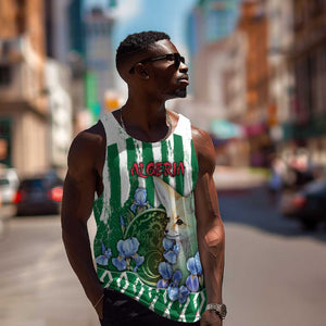 Personalized Algeria Men Tank Top Fennec And Iris Grunge Style - African Pride