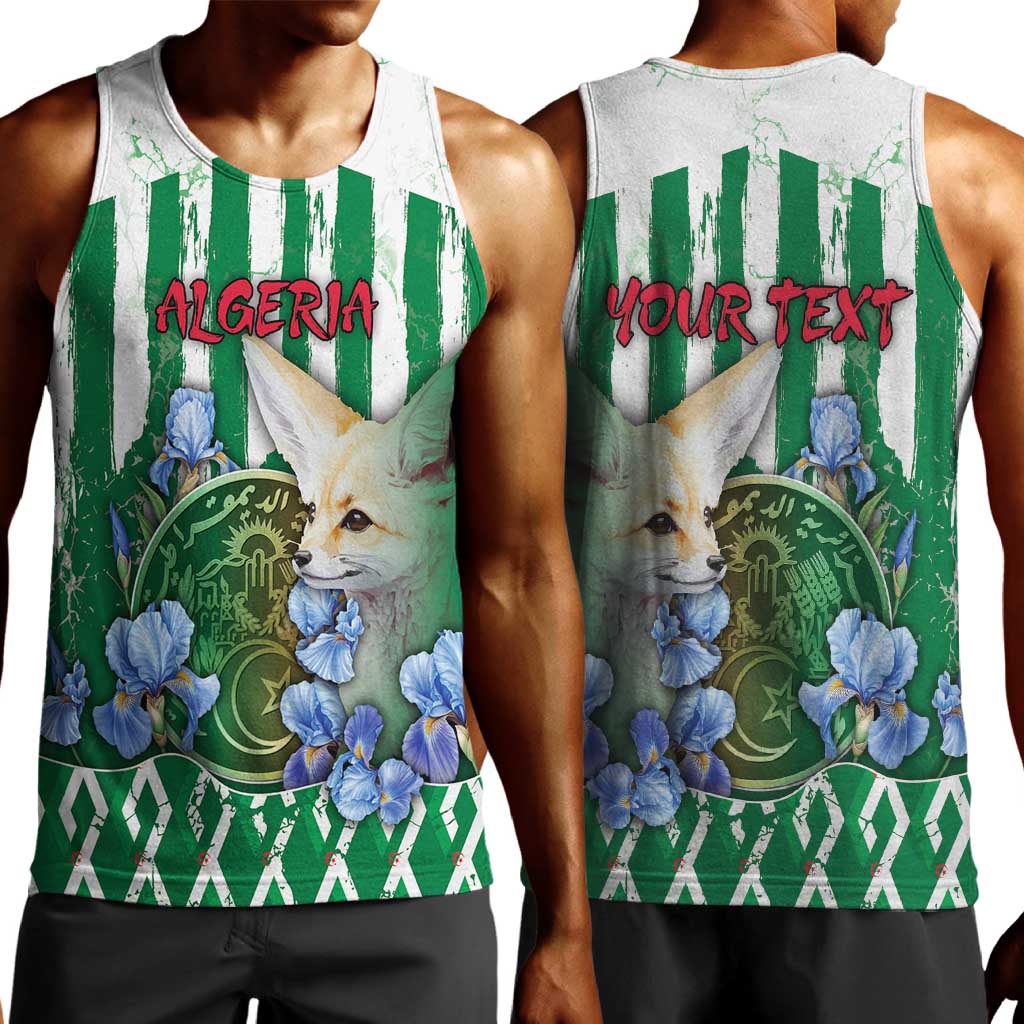 Personalized Algeria Men Tank Top Fennec And Iris Grunge Style - African Pride