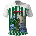 Personalized Algeria Polo Shirt Fennec And Iris Grunge Style - African Pride