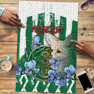 Algeria Puzzle Fennec And Iris Grunge Style - African Pride