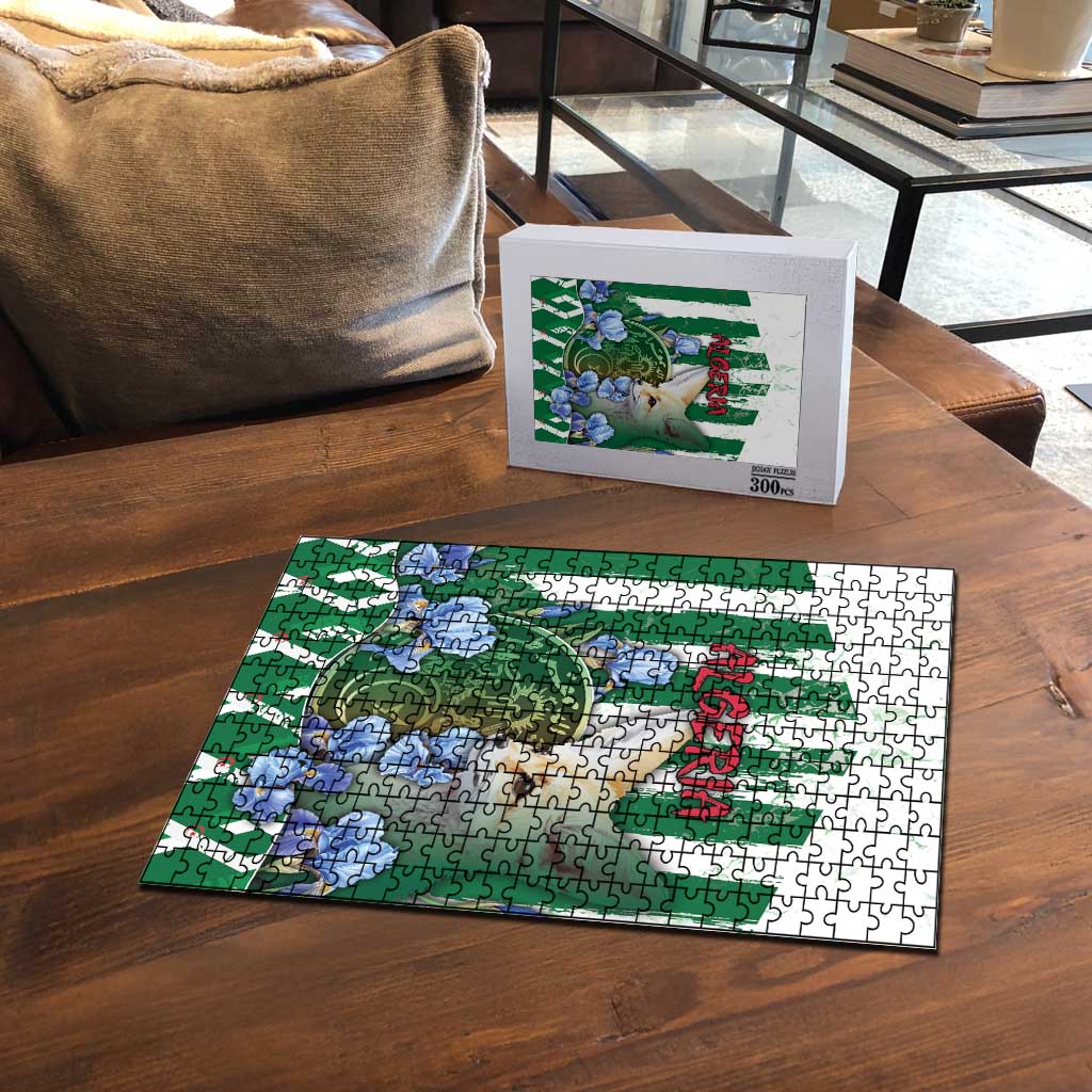 Algeria Puzzle Fennec And Iris Grunge Style - African Pride