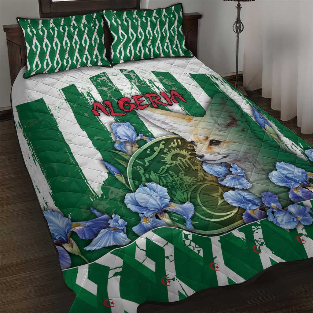 Algeria Quilt Bed Set Fennec And Iris Grunge Style - African Pride