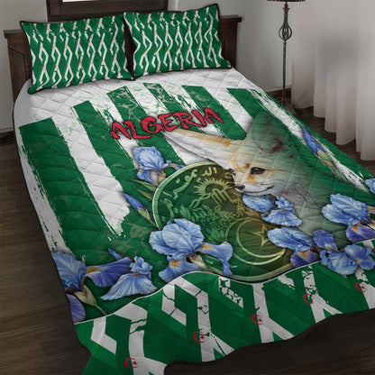 Algeria Quilt Bed Set Fennec And Iris Grunge Style - African Pride