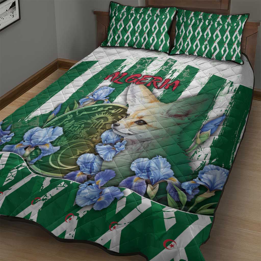 Algeria Quilt Bed Set Fennec And Iris Grunge Style - African Pride
