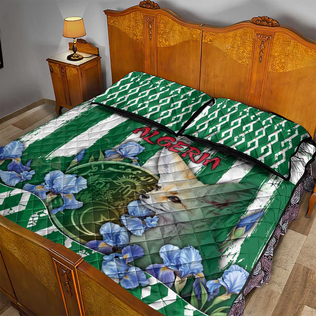 Algeria Quilt Bed Set Fennec And Iris Grunge Style - African Pride