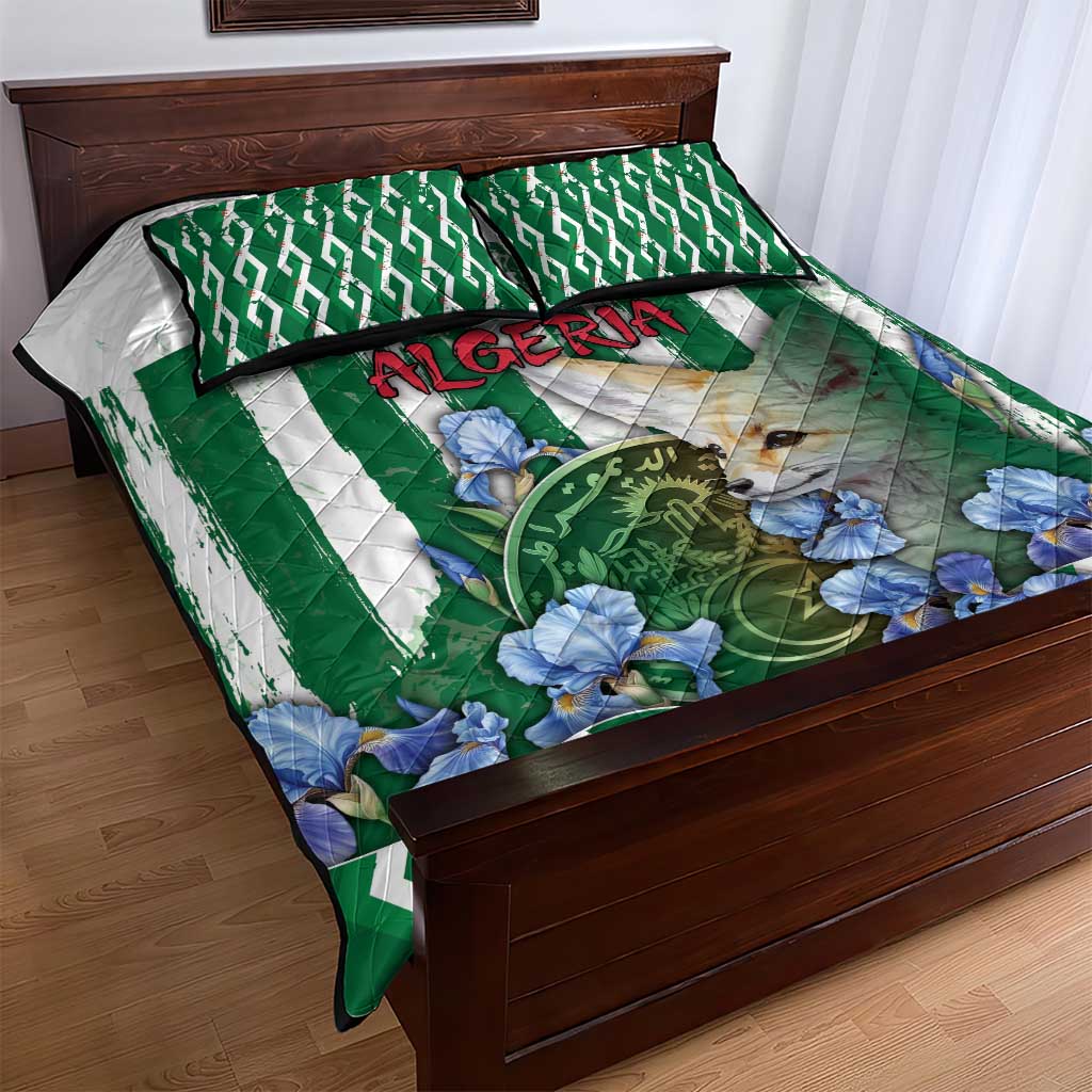Algeria Quilt Bed Set Fennec And Iris Grunge Style - African Pride