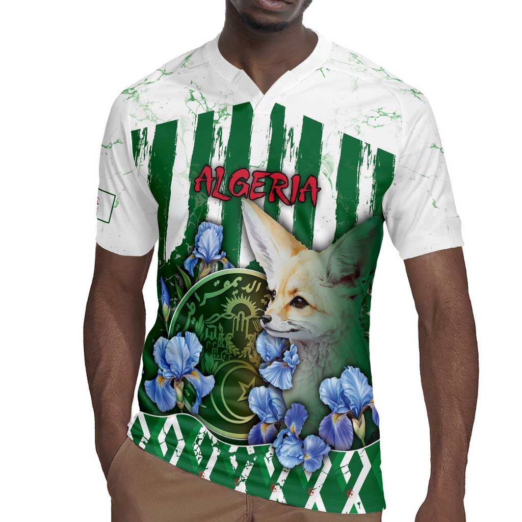 Personalized Algeria Rugby Jersey Fennec And Iris Grunge Style - African Pride