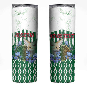 Personalized Algeria Skinny Tumbler Fennec And Iris Grunge Style - African Pride
